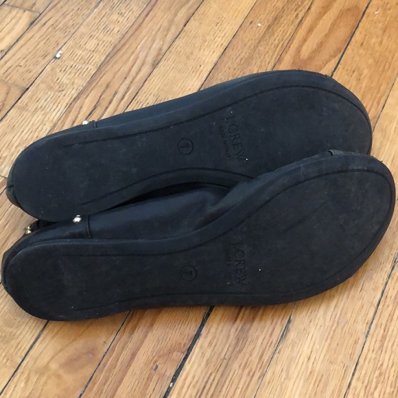 J Crew Ballet flats. Black leather with studs. - Picture 3 of 5